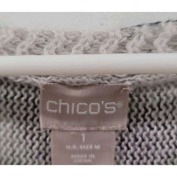 Chicos Womens Sweater Size Medium 1 Floral Knit Cozy Boho - Picture 6 of 8